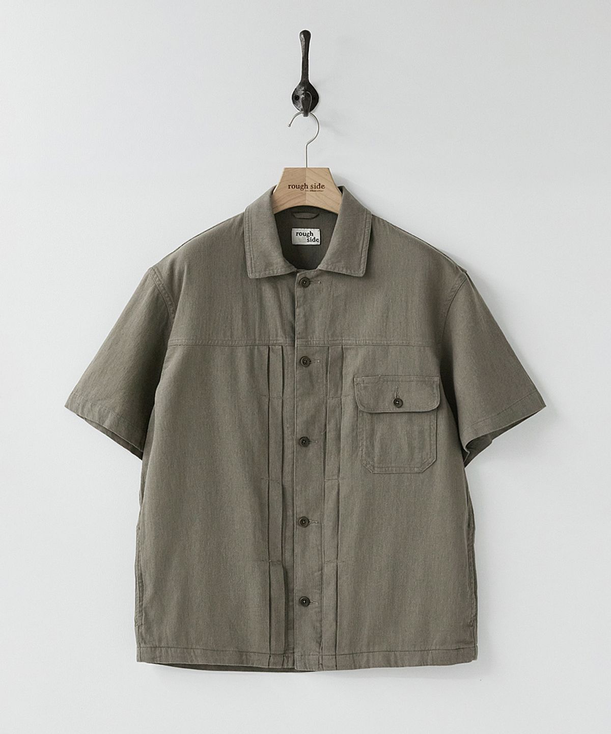 러프사이드(ROUGHSIDE) Trucker Half Shirt Jacket Mud