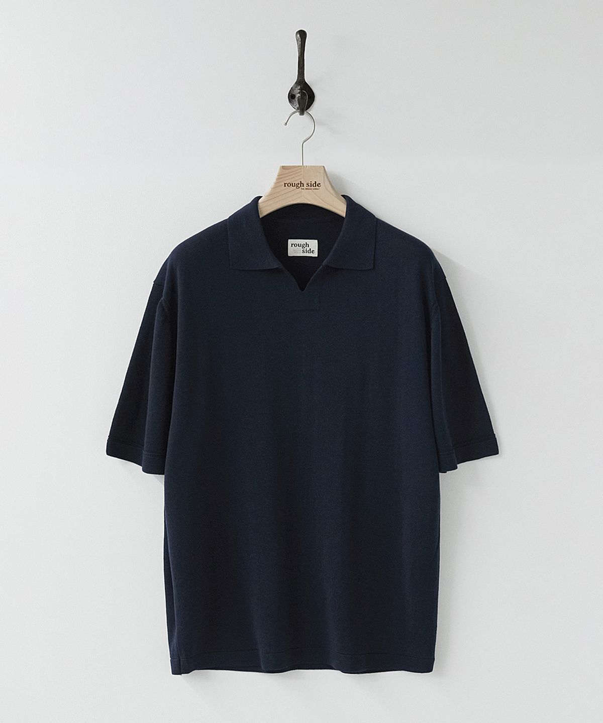 러프사이드(ROUGHSIDE) Skipper Half Knit Navy
