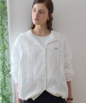 올리브 아뜰리에 플라워 버튼 다운 자켓 - White