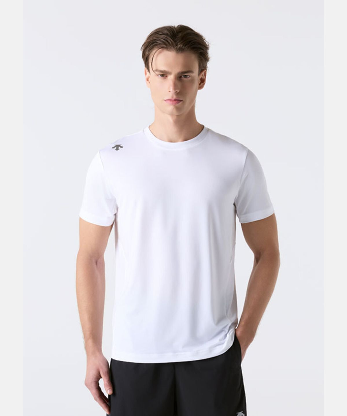 데상트(DESCENTE) 러닝 배색 반팔 티셔츠 화이트 SR123RTS22