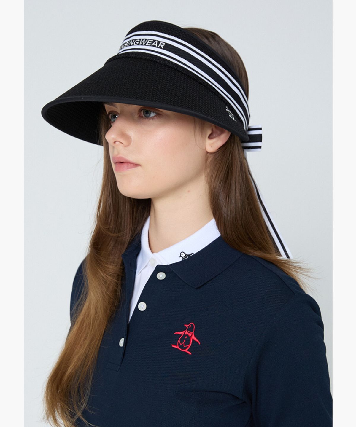 먼싱웨어(MUNSINGWEAR) 여성 블록 와이드 바이저 블랙 MR122LCP22