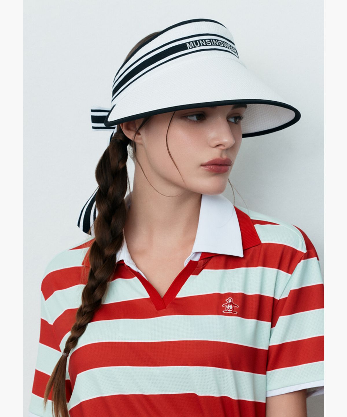 먼싱웨어(MUNSINGWEAR) 여성 블록 와이드 바이저 화이트 MR122LCP22