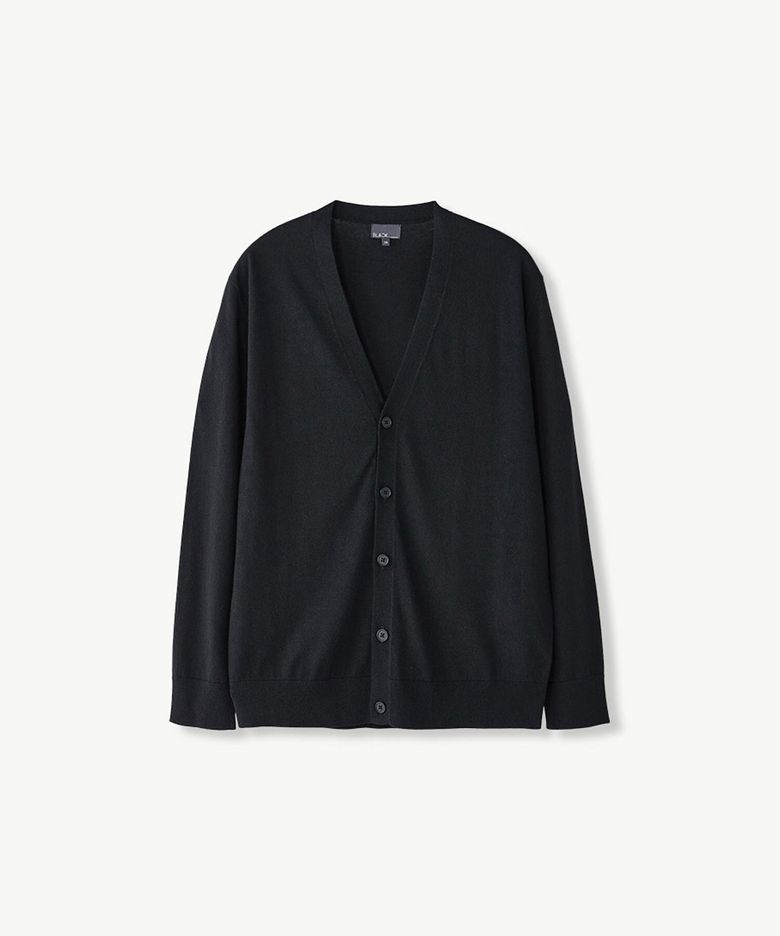 [BLACK LABEL] 워셔블 Y넥 가디건 블랙 (베이직핏)_SKGVZ91NSB