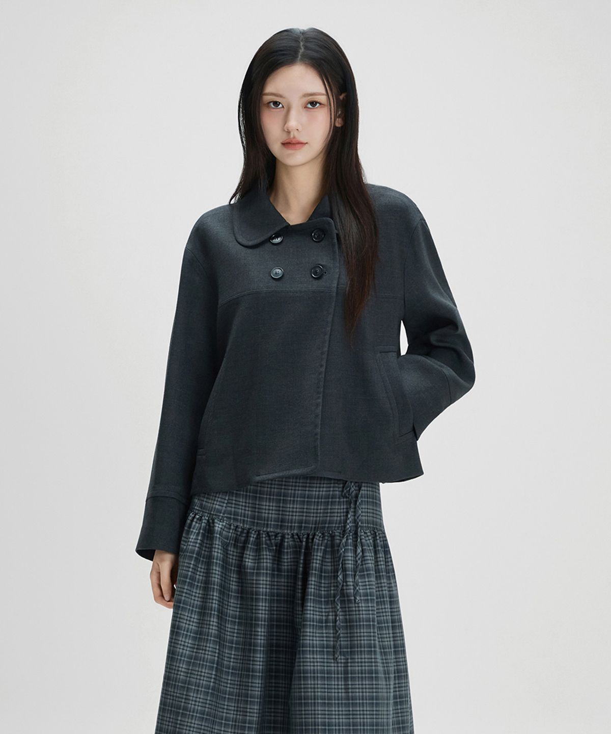 미쏘(MIXXO) 라운드카라 자켓_MIWJKG917G