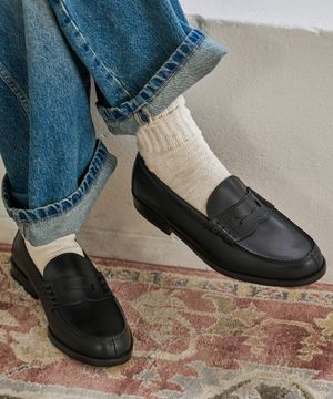 남성 프리미엄 오일드 가죽 로퍼 LX906-BLACK