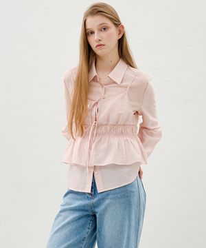 뷔스티에 레이어드 시스루 블라우스 OW6SB2040