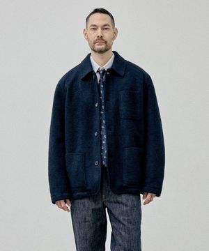 DIEMS 울패딩 초어 자켓 네이비 (오버핏)_DJAWA61OSN