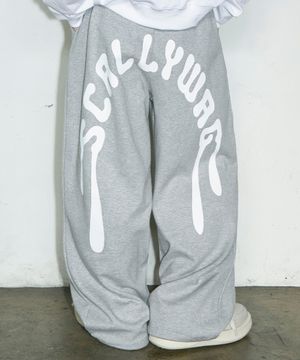 멜팅 레터링 스웨트 팬츠[그레이]
