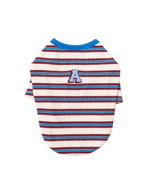 A 스티치 스트라이프 반팔 : 아이보리