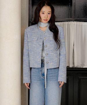 노카라 라운드 트위드 자켓 OW6SJ1530