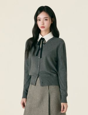 배색타이 우븐매칭 가디건_RMCKG12R12