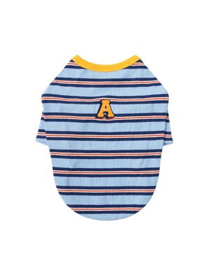 A 스티치 스트라이프 반팔 : 블루