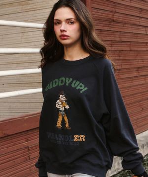 Popeye Vintage Raglan Sweatshirt Charcoal