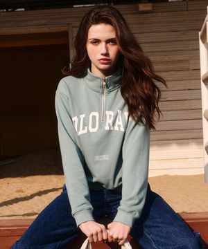 Cropped Half Zip-up Colorado Sweatshirt Mint