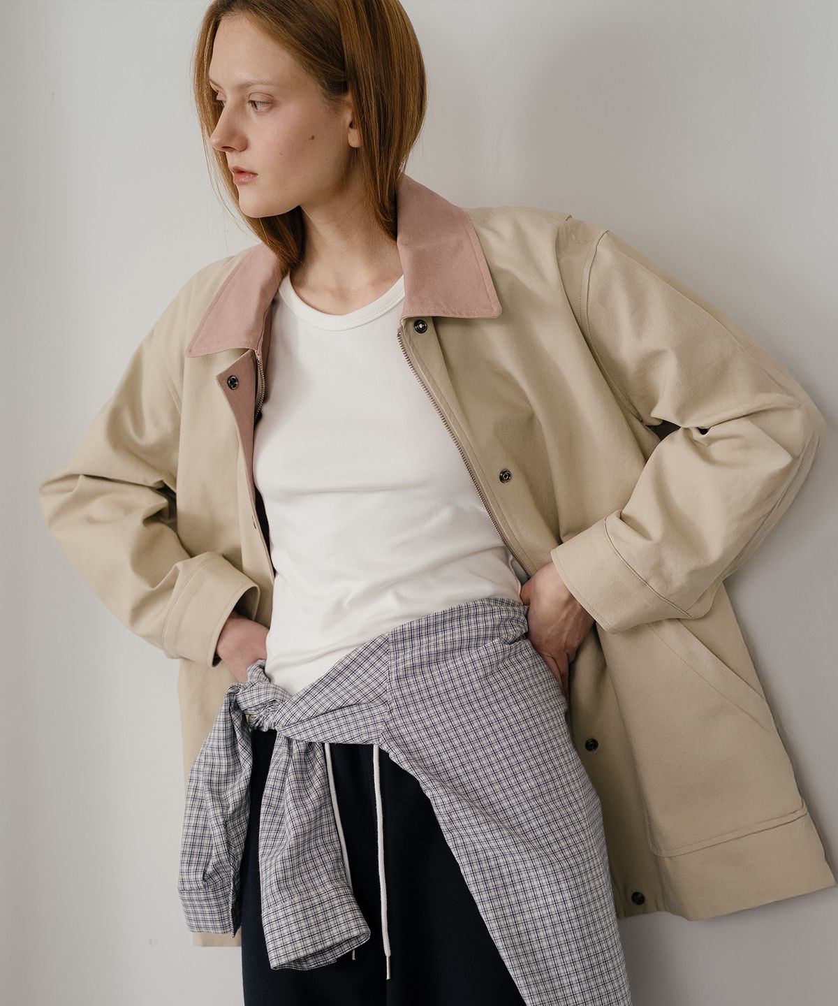 노운베러(KNOWNBETTER) Collar half work jacket [KNSS05JK01]_Beige