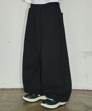 베이직 와이드핏 조거 스웨트 팬츠[블랙]