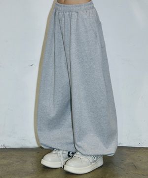 베이직 와이드핏 조거 스웨트 팬츠[그레이]