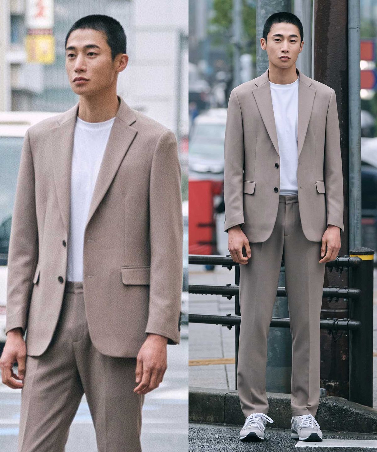 에스티코(STCO) [사계절]4WAY 스트레치 에센셜 셋업 세트_베이지 (릴렉스핏)_SEJUZ02SET