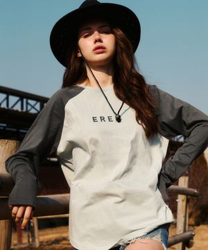 Logo Raglan long-sleeved T-shirt Mint