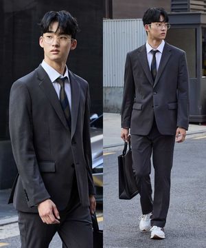 Motion-Free Ultra Stretch 수트 셋업 세트 그레이 (클래식핏)_SSJUC32SET