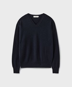 HARU CASHMERE WOOL V-NECK KNIT [DARK NAVY]