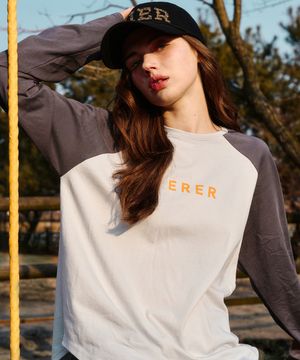 Logo Raglan long-sleeved T-shirt Gray