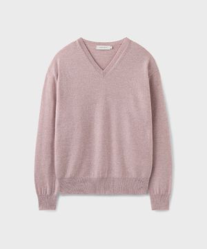 HARU CASHMERE WOOL V-NECK KNIT [CLOUD PINK]