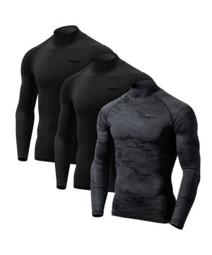 [3PACK]사계절 기능성 모크넥 컴프레션 긴팔 티셔츠 베이스레이어