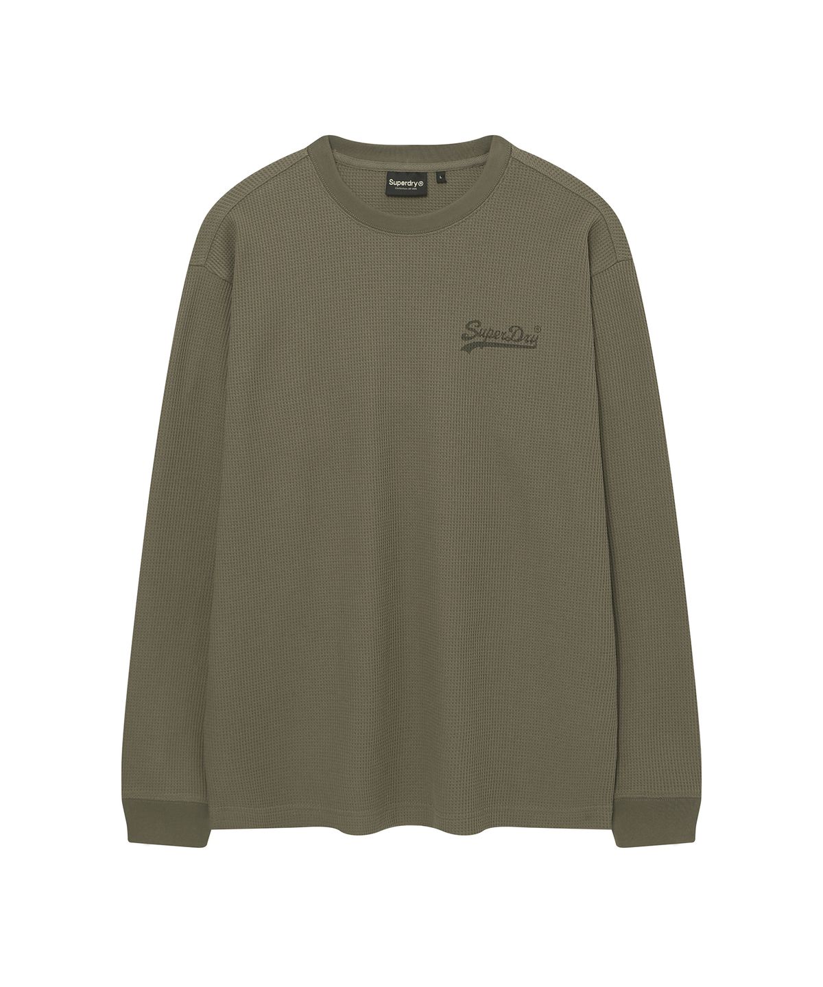 슈퍼드라이(SUPERDRY) 와플 롱슬리브 티셔츠 카키 SDUILAQ04KHK