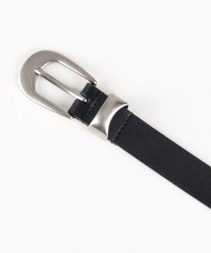 라운드 버클 웨스턴 레더 벨트 (소가죽/블랙)