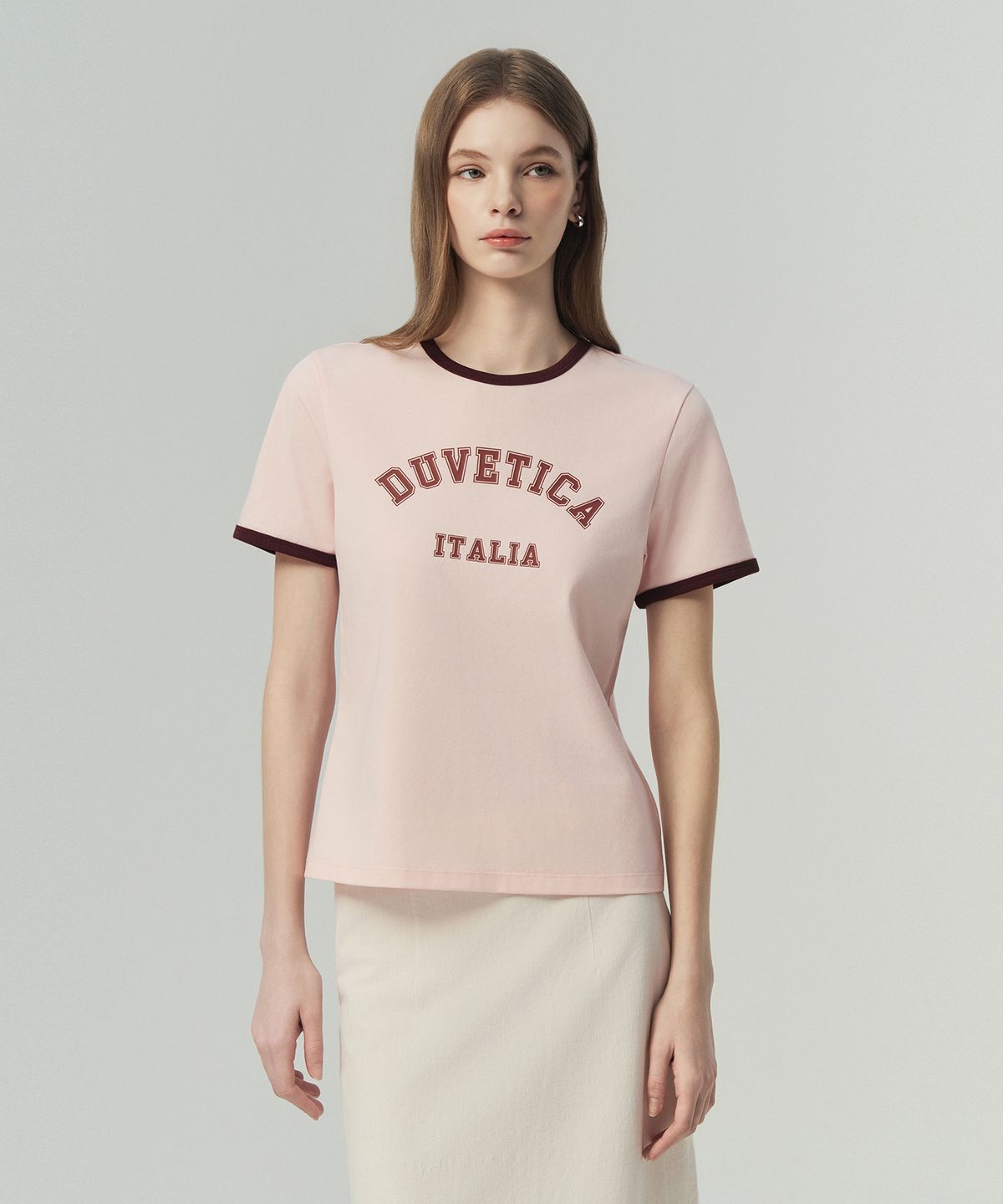 듀베티카(DUVETICA) 키에티 N(라이트 핑크)(여성 반팔티셔츠)