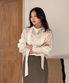 [루피타 PICK] 실키 스카프 블라우스 [IVORY] / GF1LBL507