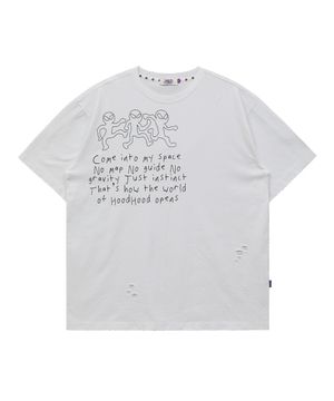 Three 에일리언 데미지 반팔티셔츠 화이트