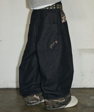 롤업 생지 데님 팬츠[카모]
