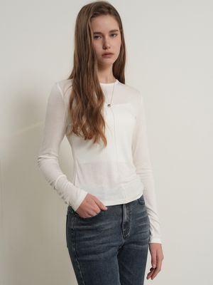 [알로하 PICK] 에어리 라운드넥 핀턱 티셔츠 [WHITE] / GF1LTS505