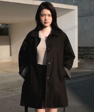 Point Half Trench Coat [Black]
