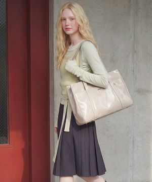 Log shoulder bag_Beige