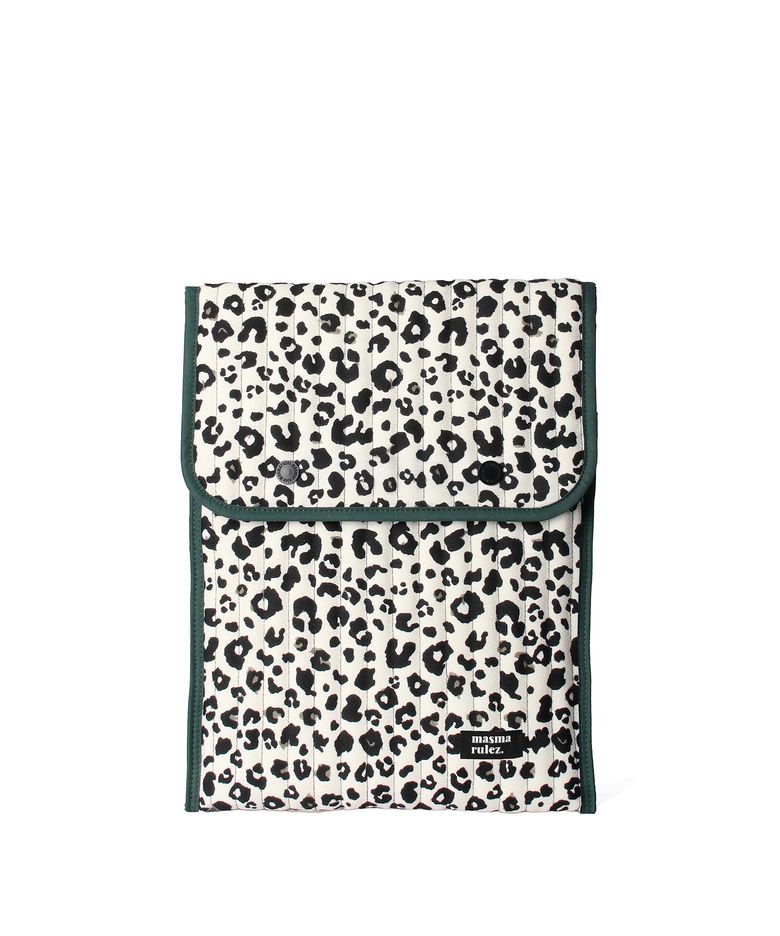 Twin Pocket Shell Tablet Pouch_Grand leopard Ivory