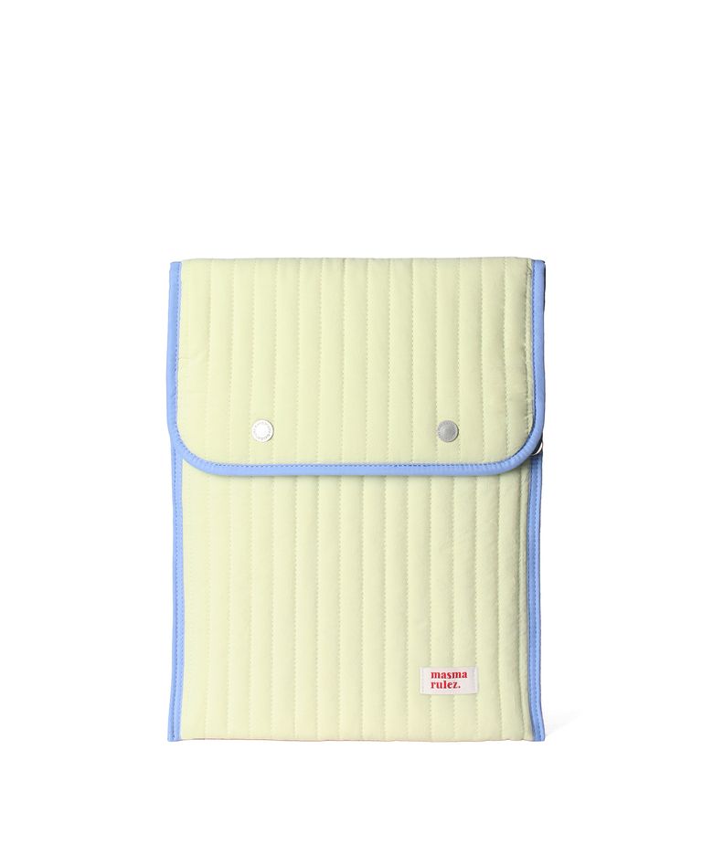 Twin Pocket Shell Tablet Pouch_Cream lemon