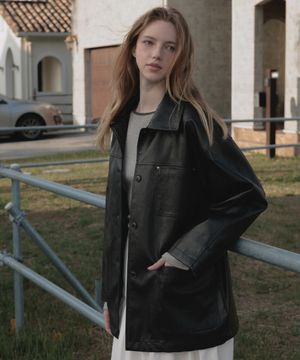 Classic Leather Half Jacket [Black]