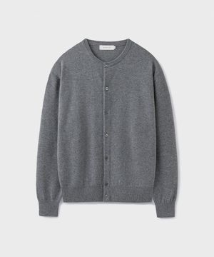 HARU CASHMERE WOOL CROP CARDIGAN [DARK GRAY]