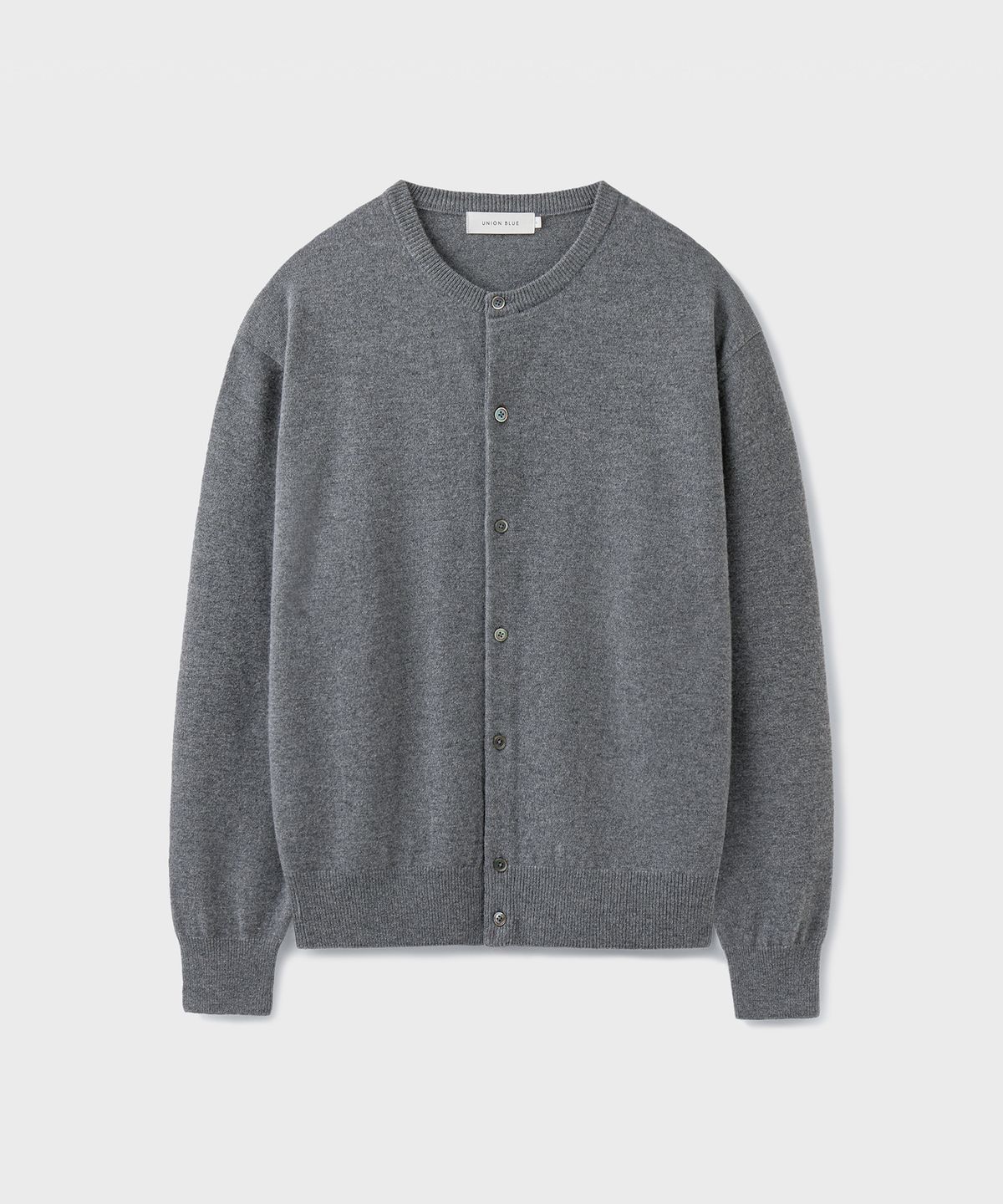 유니온블루(UNION BLUE) HARU CASHMERE WOOL CROP CARDIGAN [DARK GRAY]