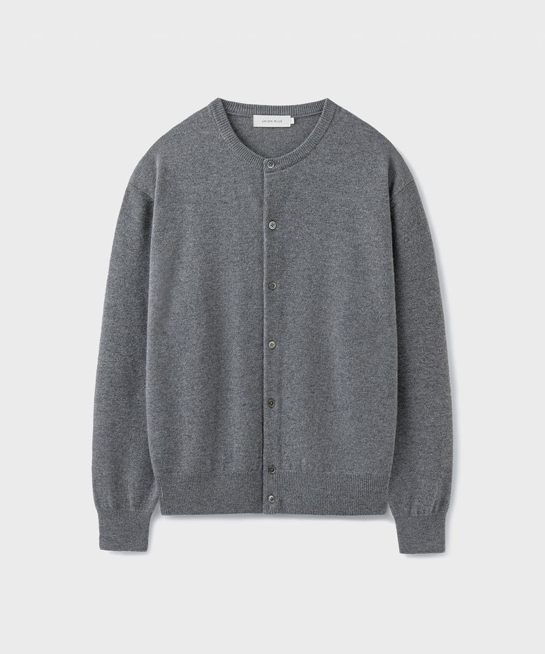 HARU CASHMERE WOOL CROP CARDIGAN [DARK GRAY]
