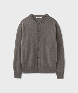 HARU CASHMERE WOOL CROP CARDIGAN [MELANGE TAUPE]