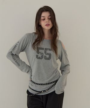 55 루즈핏 롱슬리브 (멜란지 그레이)
