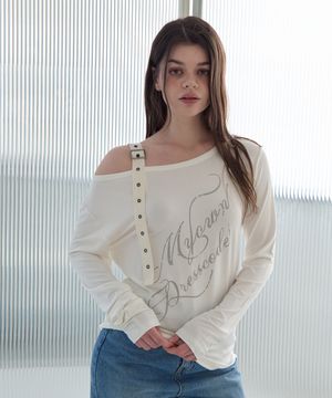 스트랩 오프숄더 롱슬리브 (아이보리)