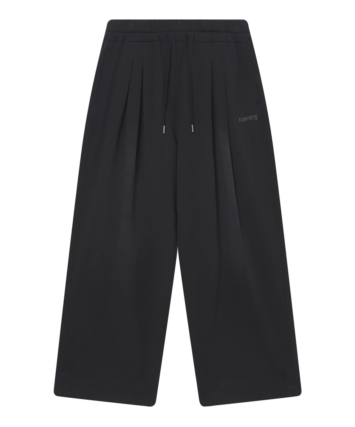 슈퍼드라이(SUPERDRY) 우먼스 더블 플리트  워시드 스웻팬츠 블랙 SDFLNAQ43BLK