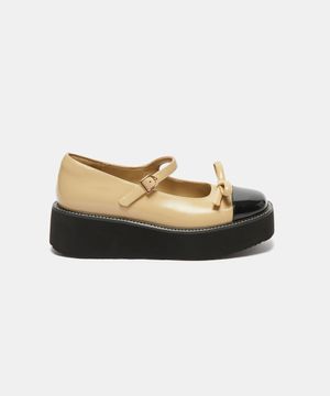 Ribbon platform flats (beige)_DG1DS26004BEE