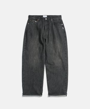 Selvedge Relaxed Denim Pants Faded Black
