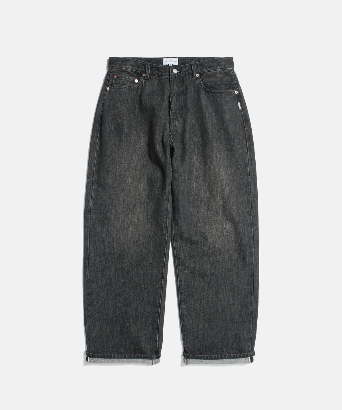 에스피오나지(ESPIONAGE) Selvedge Relaxed Denim Pants Faded Black